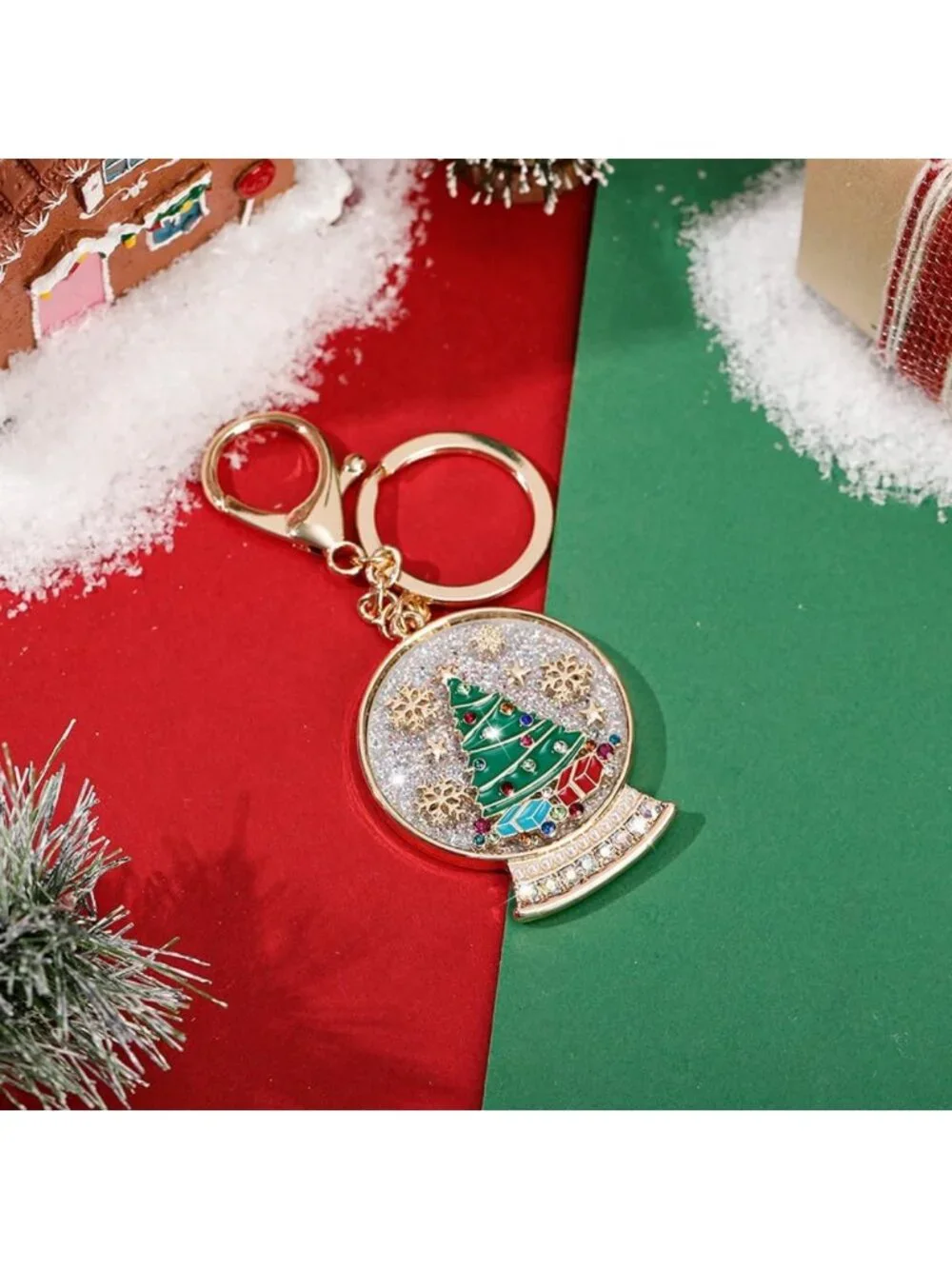 Festive Christmas Tree Nutcracker Bag Charm Keychain for Women - Holiday Gift